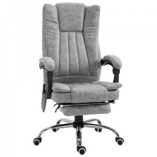 Chaise de bureau chaise de massage fonction chauffante fonction inclinable repose-pieds gris