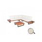Garten-Garnitur HWC-H54, Garnitur Sitzgruppe Lounge-Set, Spun Poly Akazie Holz MVG Alu ~ braun, Polster cremeweiss - Palo24