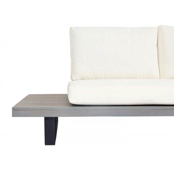 Garten-Garnitur HWC-H54, Garnitur Sitzgruppe Lounge-Set, Spun Poly Akazie Holz MVG Alu ~ grau, Polster cremeweiss - Palo24