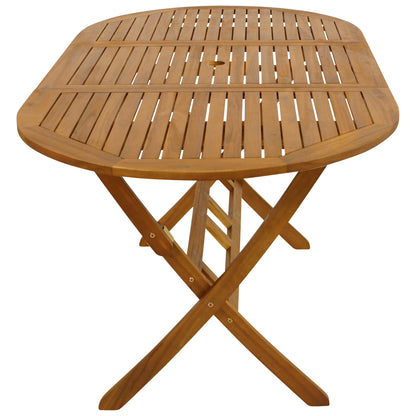 Table pliante BENITA 85x160cm ovale, acacia huilé