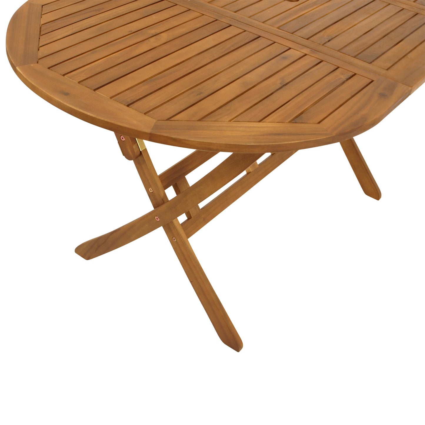 Table pliante BENITA 85x160cm ovale, acacia huilé