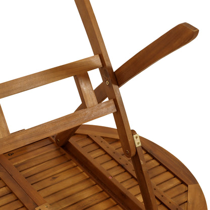 Table pliante BENITA 85x160cm ovale, acacia huilé