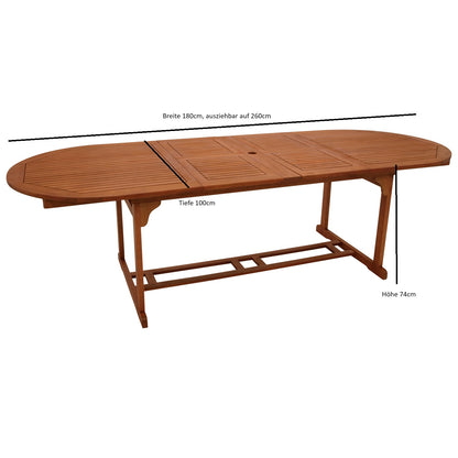 XL Garnitur LAGO 9-teilig, Eukalyptus geölt, FSC®-zertifiziert