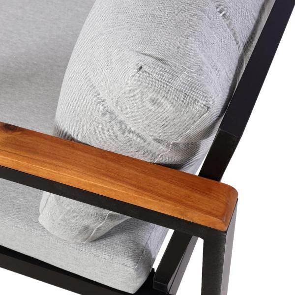 Garten-Garnitur HWC-L26, Gartenlounge Lounge-Set Sitzgruppe Sofa, Metall Akazie Holz MVG-zertifiziert ~ hellgrau - Palo24