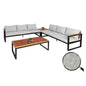 Garten-Garnitur HWC-L26, Gartenlounge Lounge-Set Sitzgruppe Sofa, Metall Akazie Holz MVG-zertifiziert ~ hellgrau - Palo24