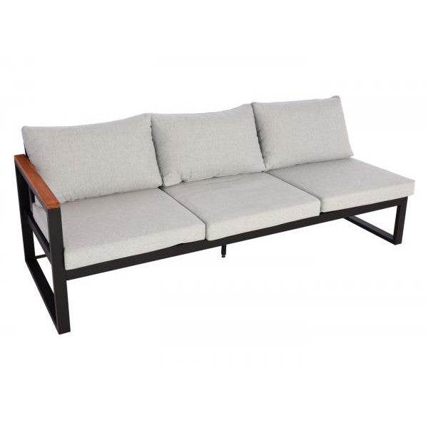 Garten-Garnitur HWC-L26, Gartenlounge Lounge-Set Sitzgruppe Sofa, Metall Akazie Holz MVG-zertifiziert ~ hellgrau - Palo24