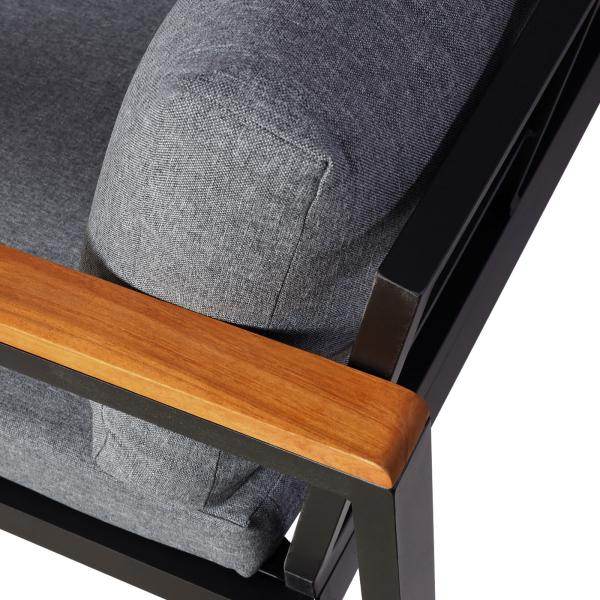 Garten-Garnitur HWC-L26, Gartenlounge Lounge-Set Sitzgruppe Sofa, Aluminium Akazie Holz MVG-zertifiziert ~ dunkelgrau - Palo24