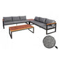 Garten-Garnitur HWC-L26, Gartenlounge Lounge-Set Sitzgruppe Sofa, Aluminium Akazie Holz MVG-zertifiziert ~ dunkelgrau - Palo24
