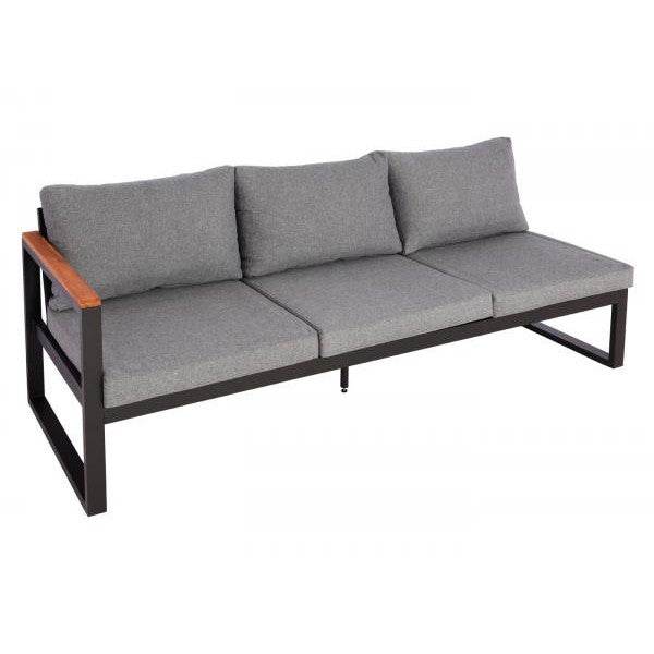 Garten-Garnitur HWC-L26, Gartenlounge Lounge-Set Sitzgruppe Sofa, Aluminium Akazie Holz MVG-zertifiziert ~ dunkelgrau - Palo24
