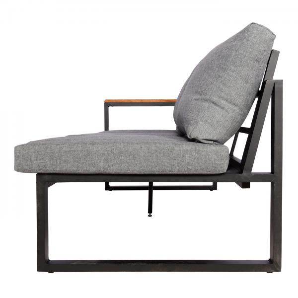 Garten-Garnitur HWC-L26, Gartenlounge Lounge-Set Sitzgruppe Sofa, Aluminium Akazie Holz MVG-zertifiziert ~ dunkelgrau - Palo24