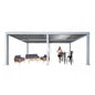 Pergola HWC-L46, Gartenpavillon Lamellen-Pavillon, 11cm-Aluminium-Gestell, Regenrinne sturmfest, 3x6m ~ weiss - Palo24