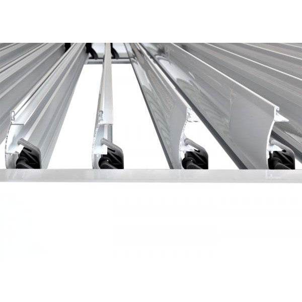 Pergola HWC-L46, Gartenpavillon Lamellen-Pavillon, 11cm-Aluminium-Gestell, Regenrinne sturmfest, 3x6m ~ weiss - Palo24