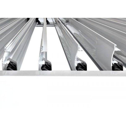 Pergola HWC-L46, Gartenpavillon Lamellen-Pavillon, 11cm-Aluminium-Gestell, Regenrinne sturmfest, 3x6m ~ weiss - Palo24