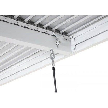 Pergola HWC-L46, Gartenpavillon Lamellen-Pavillon, 11cm-Aluminium-Gestell, Regenrinne sturmfest, 3x6m ~ weiss - Palo24