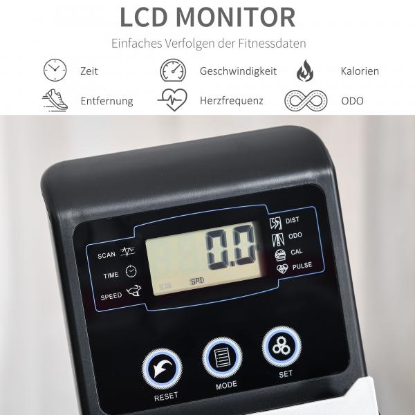 Liegeergometer LCD-Anzeige 8 stufig einstellbarem Magnetwiderstand