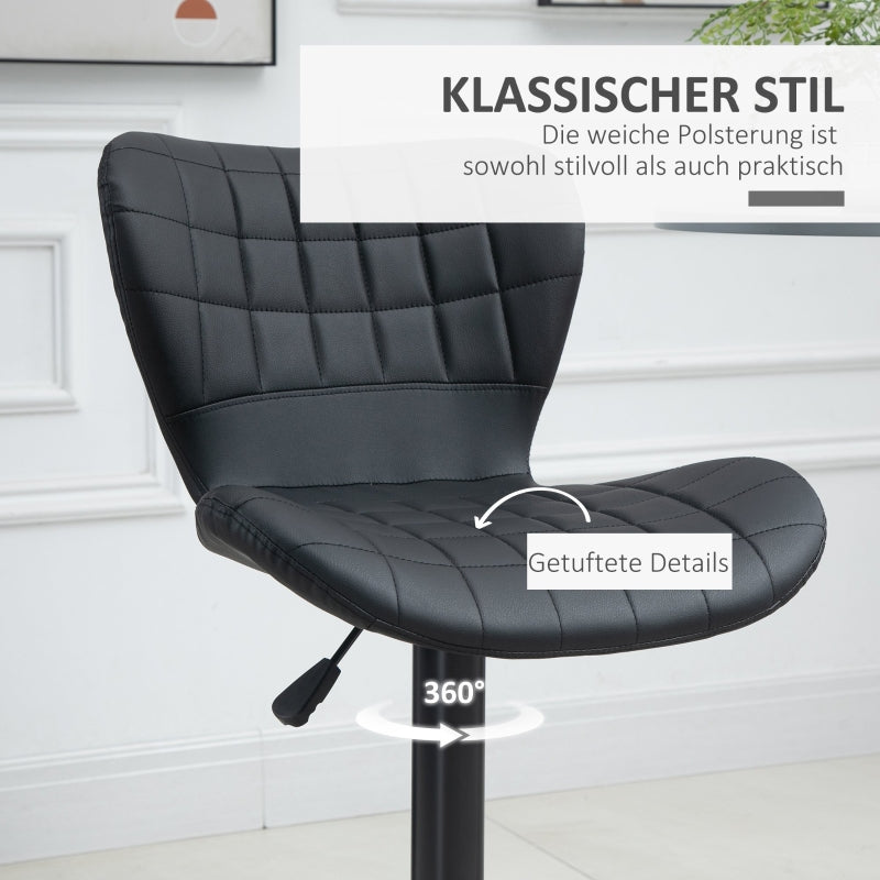 2-er-Set Barhocker Retrodesign Schwarz