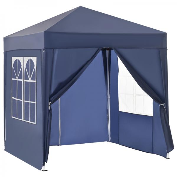 Faltpavillon Festzelt 2 grosse Fenster blau, 2x2x2,4 m