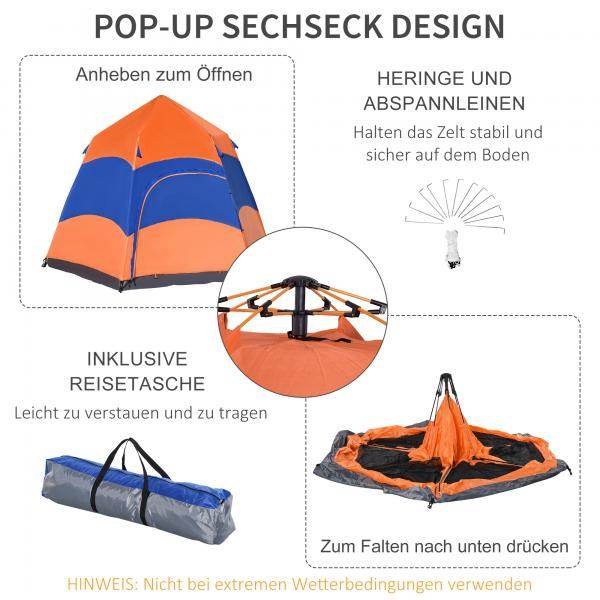 zelt nicht wasserdicht Doppelwandzelt Quick-Up-Zelt wasserdicht mit Tragetasche Moskitonetz