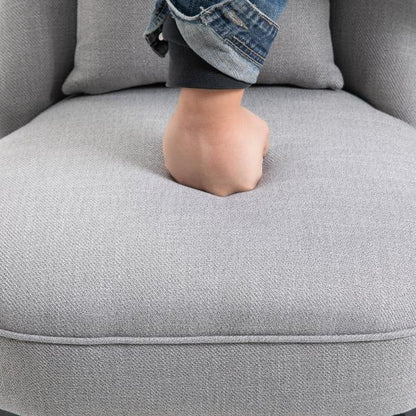 Relaxsessel mit Rückenkissen Sessel Fernsehsessel Erhöhte Füße Leinen Grau