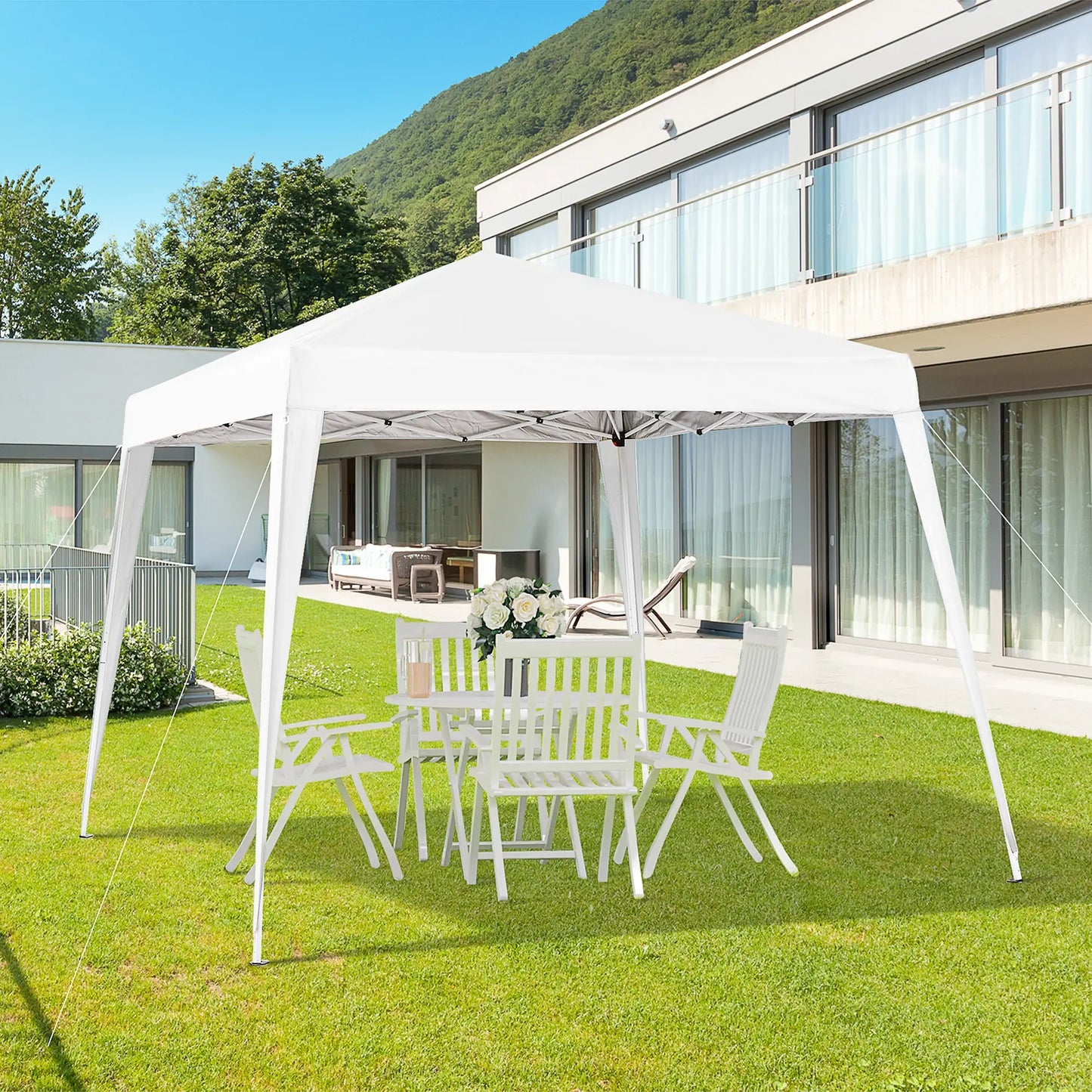 Faltpavillon 3x3m Pavillon Faltzelt Partyzelt Gartenzelt Popup Weiss
