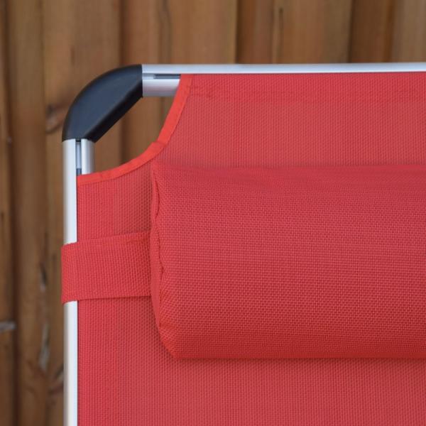 Sonnenliege Gartenliege Alu Stoffliege Relaxliege 5-fach verstellbar faltbar ergonomisch Netzstoff Rot 170 x 60 x 76 cm - Palo24
