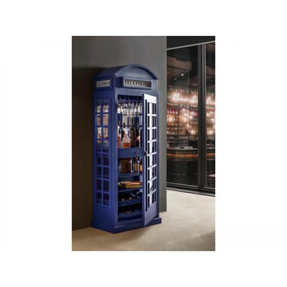 Barschrank Telefonzelle Vintage-Vitrine Blau