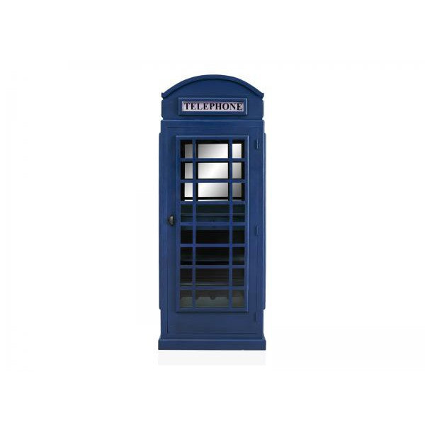 Barschrank Telefonzelle Vintage-Vitrine Blau