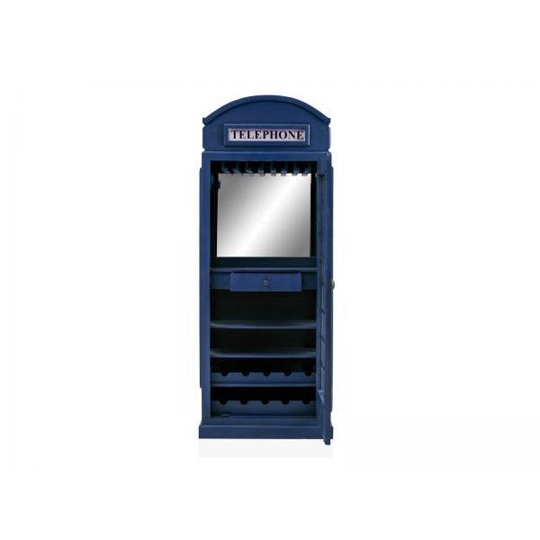 Barschrank Telefonzelle Vintage-Vitrine Blau