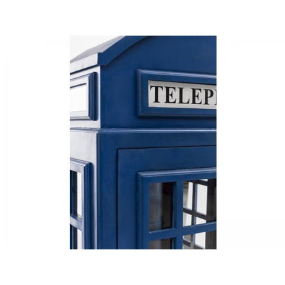 Barschrank Telefonzelle Vintage-Vitrine Blau