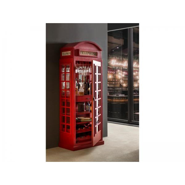 Barschrank Telefonzelle Vintage-Vitrine Rot