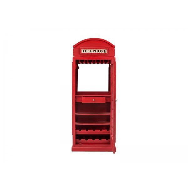 Barschrank Telefonzelle Vintage-Vitrine Rot