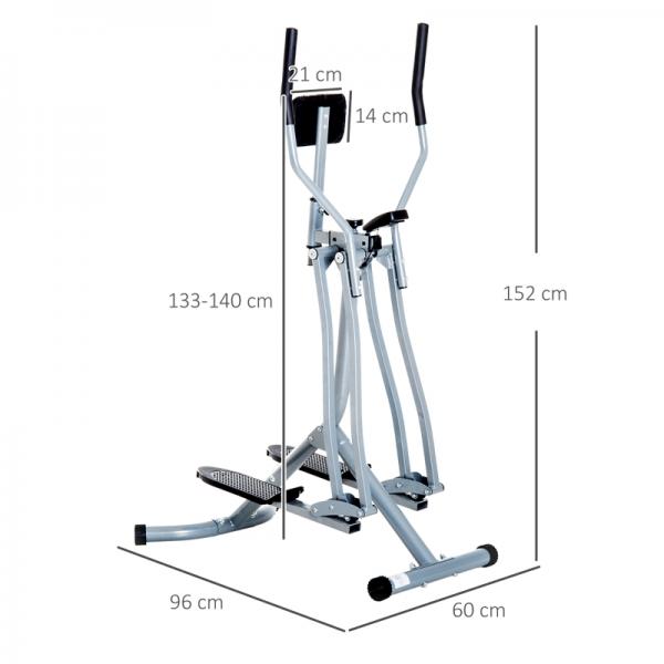 Crosstrainer, Heimtrainer, LCD-Display, einstellbares Brustpolster, Stahl, Silber