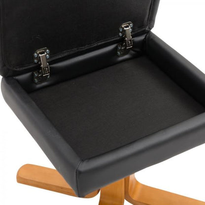 Poltrona relax con funzione reclinabile Poltrona girevole a 360° Struttura in legno PU nero