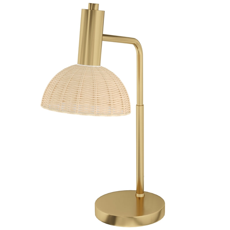 Tischlampe inkl. LED-Birne Bronze+Rattan