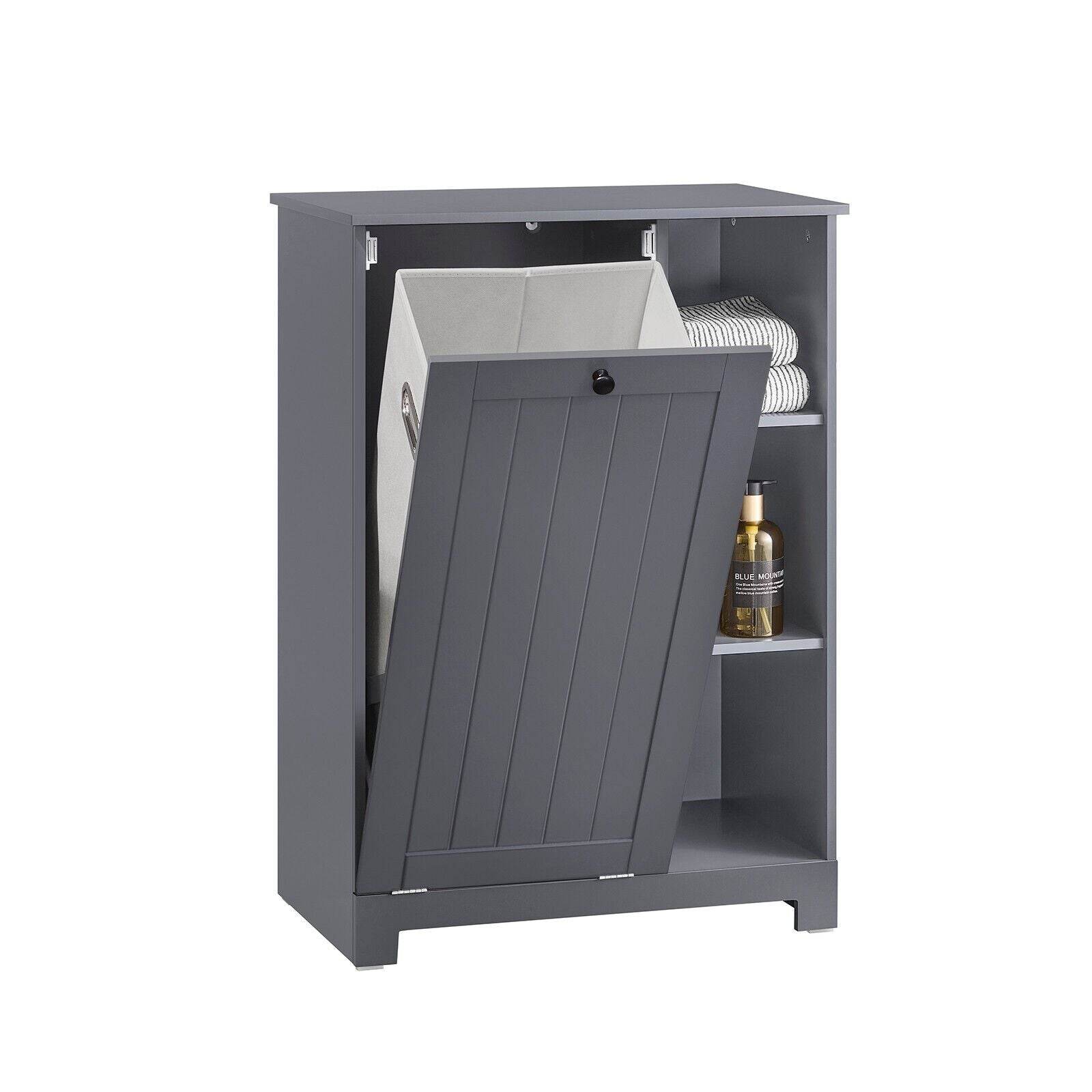 Wäscheschrank Mit Wäschesack | Wäschesammler | Wäschekorb | Dunkelgrau - Palo24