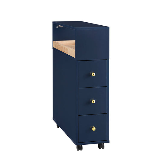 Schubladenregal mit Rollen Blau