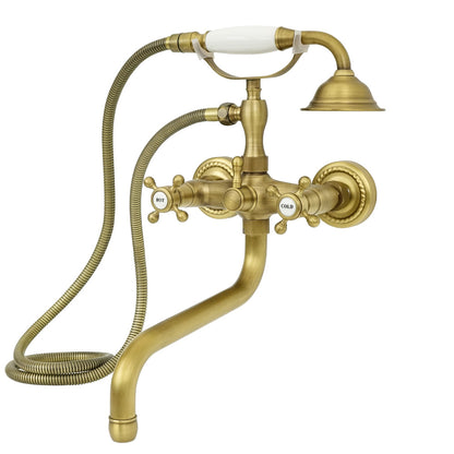 Wannenbatterie für die Wandmontage Messing antik ENNIS - Palo24