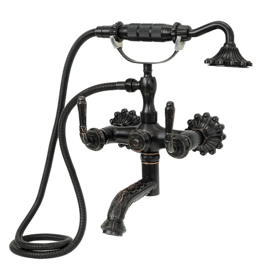 Wannenbatterie für die Wandmontage schwarz FLOWER - Palo24