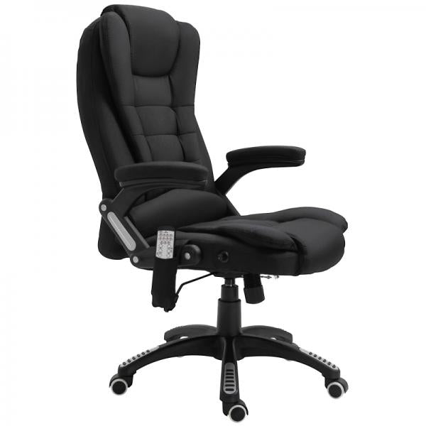 Fauteuil de massage, fauteuil de direction avec fonction massage, chaise de bureau, noir