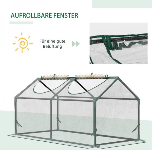 Foliegewächshaus mit Fenster PVC Treibhaus Tomatenhaus Frühbeet 120 x 60 x 60 cm Transparent