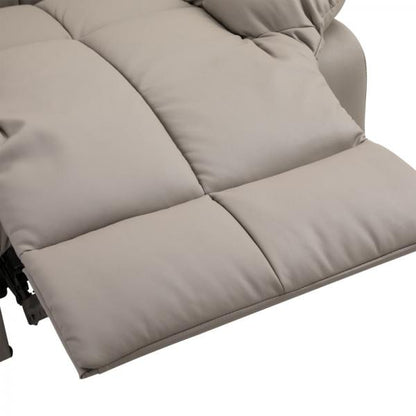 Fauteuil de massage électrique avec fonction inclinable sac PU bois métal mousse gris