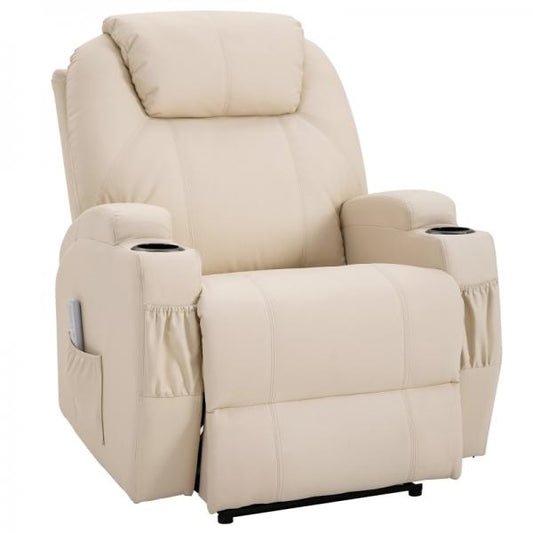 Fauteuil de massage fauteuil TV électrique fonction massage fonction inclinable mousse beige