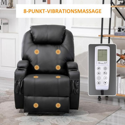 Fauteuil de massage électrique fonction massage fonction inclinable mousse noir