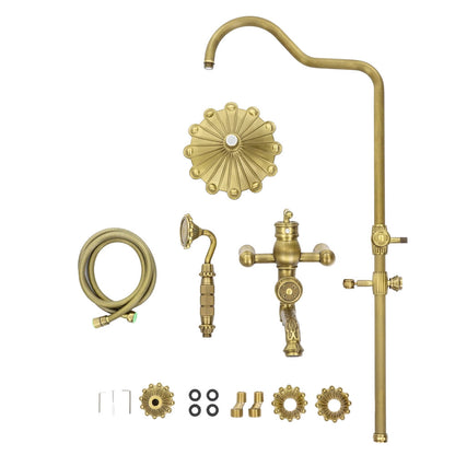 Brausebatterie Messing antik FLOWER - Palo24