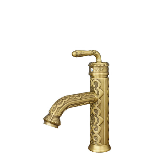 Stehende Waschtischarmatur Messing antik FLOWER - Palo24