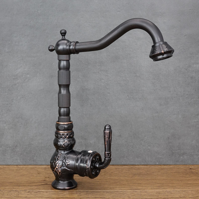 Stationäre Küchenarmatur FLOWER, schwarz - Palo24