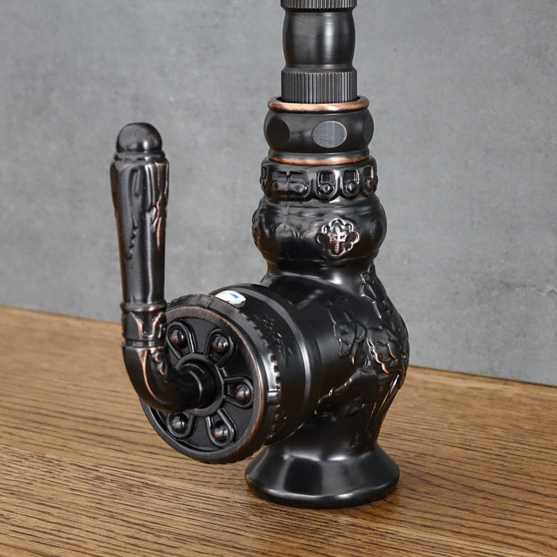 Stationäre Küchenarmatur FLOWER, schwarz - Palo24