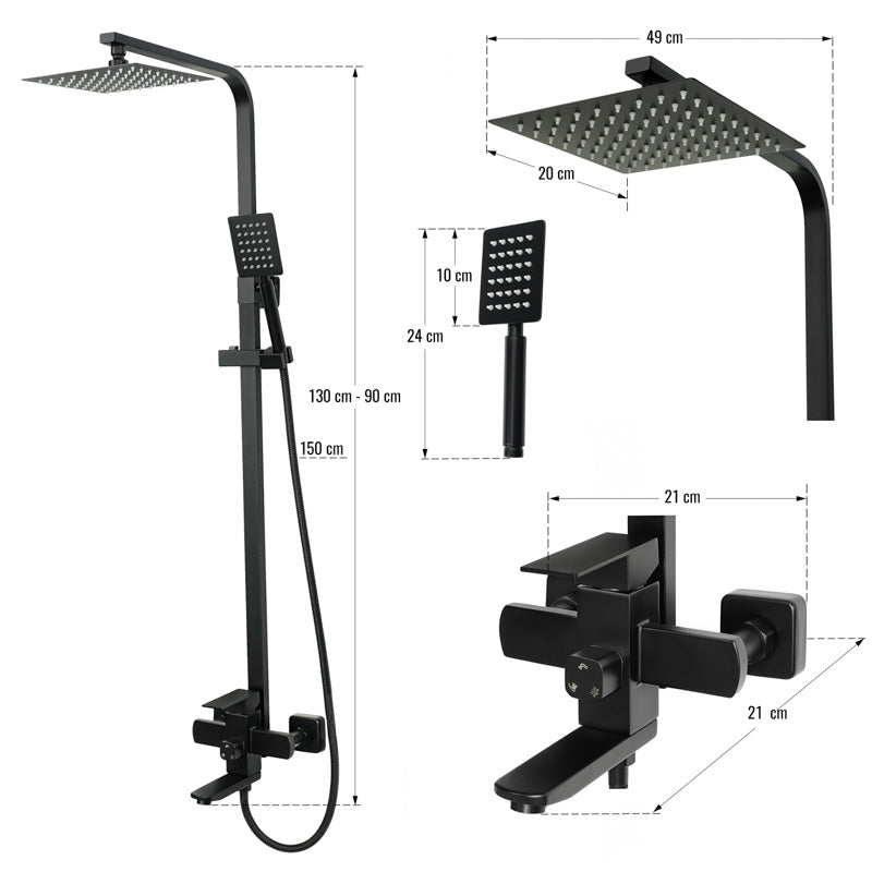 Duscharmatur schwarz AKRON - Palo24