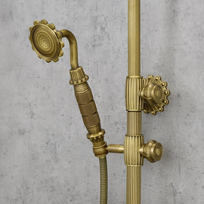 Brausebatterie Messing antik FLOWER - Palo24