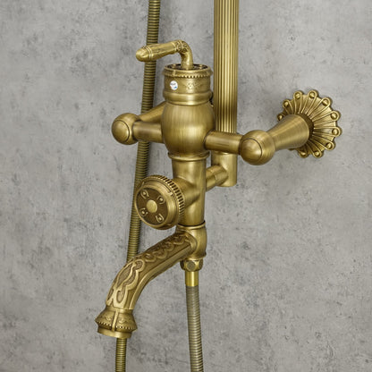 Brausebatterie Messing antik FLOWER - Palo24